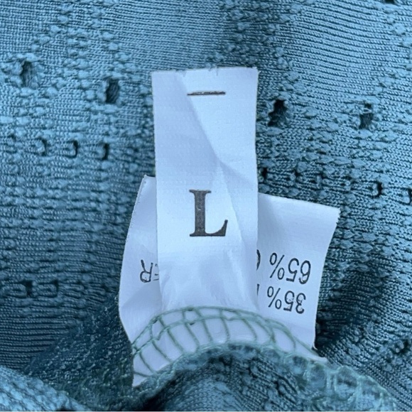 LARGE GREEN LACE STRETCH TANK FLOWY BOHO CASUAL - Picture 10 of 12